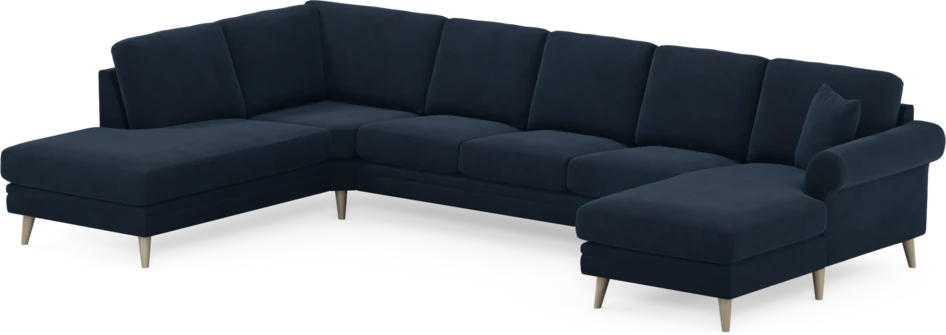 Eden - 3-sits soffa med divan vänster och schäslong höger - Blå