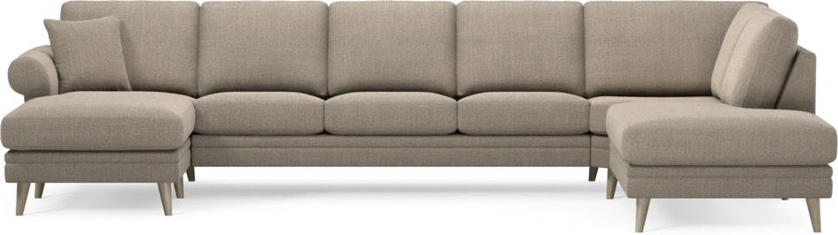 Eden - 3-sits soffa med schäslong vänster och divan höger - Beige