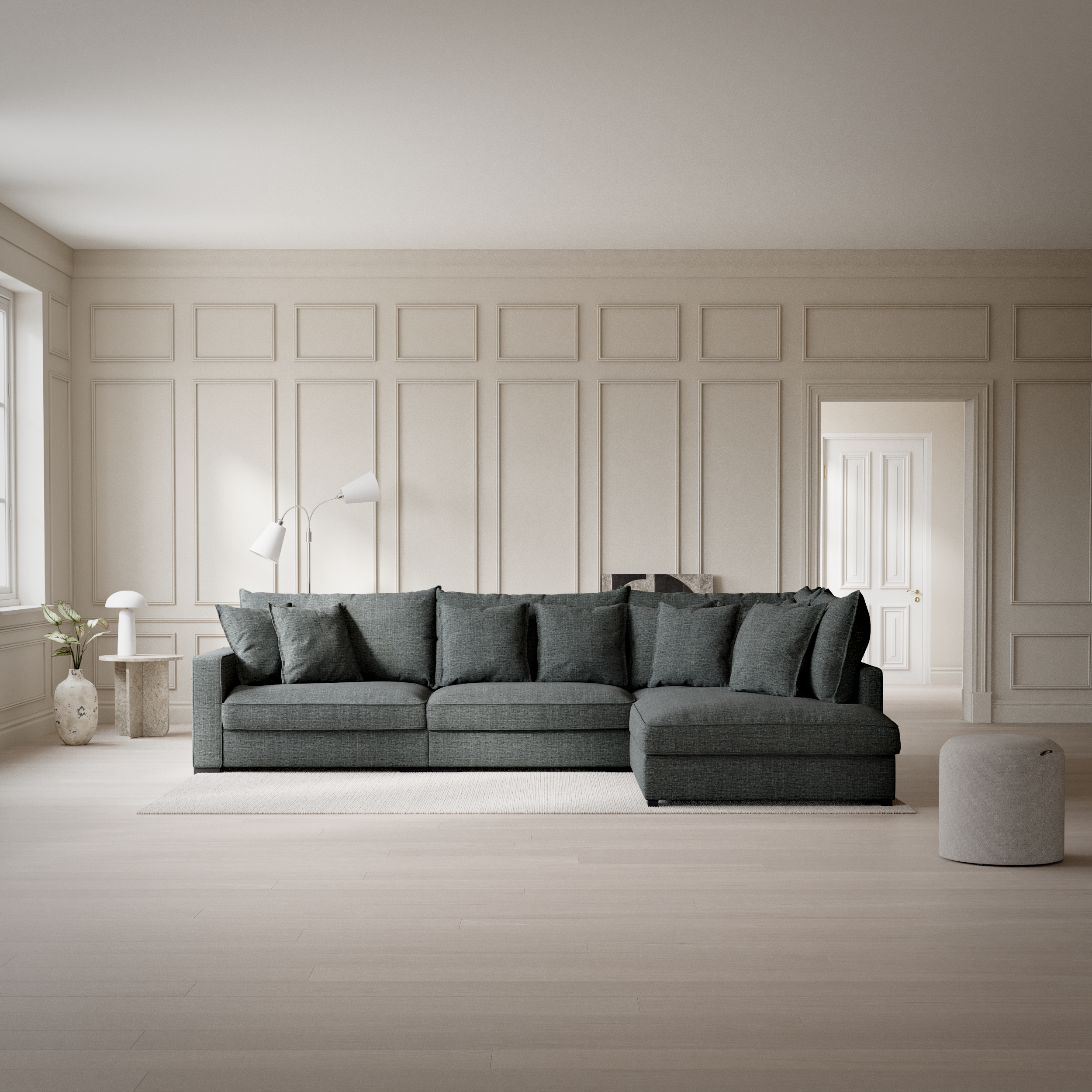 Rossi, 3-sits soffa med divan höger