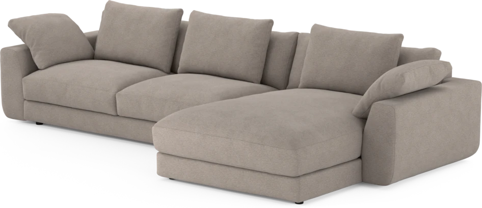 Amie - 3-sits med schäslong höger - Beige