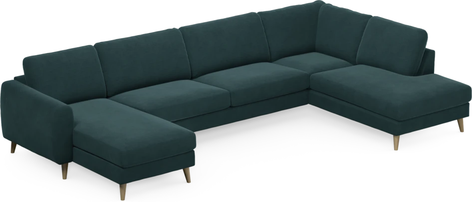 Bridge - 3-sits soffa med schäslong vänster och divan höger - Blå