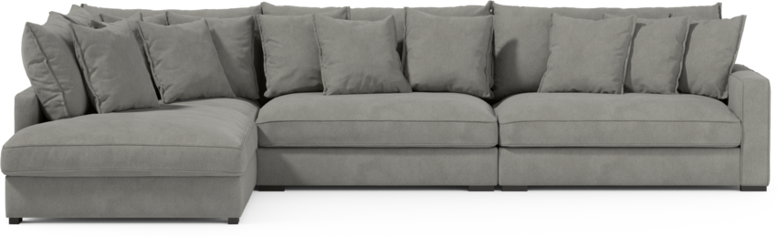 Rossi - 4-sits soffa med divan vänster - Grå