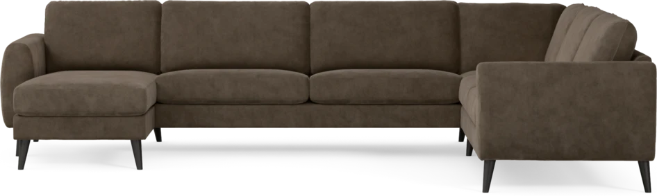 Bridge - Hörnsoffa, 3+2-sits med schäslong vänster - Brun