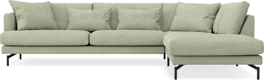Harper - 3-sits soffa med divan höger - Grön