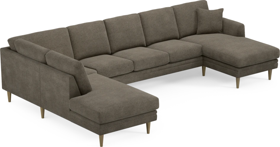 Eden - 3-sits soffa med divan vänster och schäslong höger - Brun