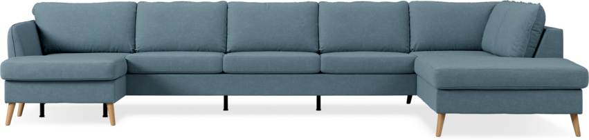 County - 4-sits soffa med schäslong vänster och divan höger - Blå