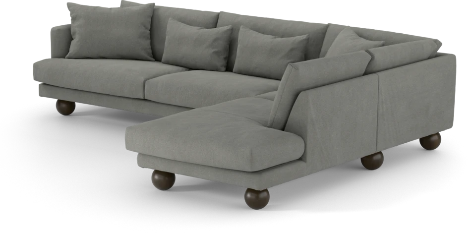 Harper - 3-sits soffa med divan höger - Grå