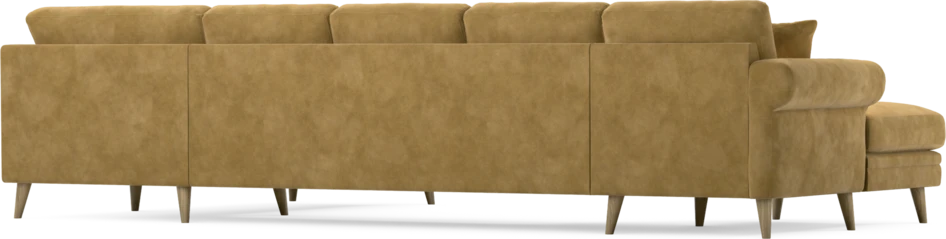 Eden - 3-sits soffa med schäslong vänster och divan höger - Gul