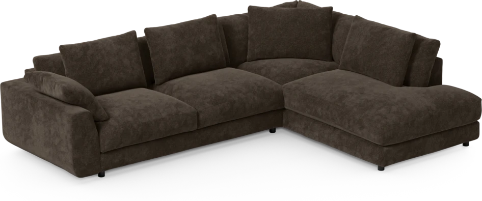 Amie - 3-sits med divan höger - Brun
