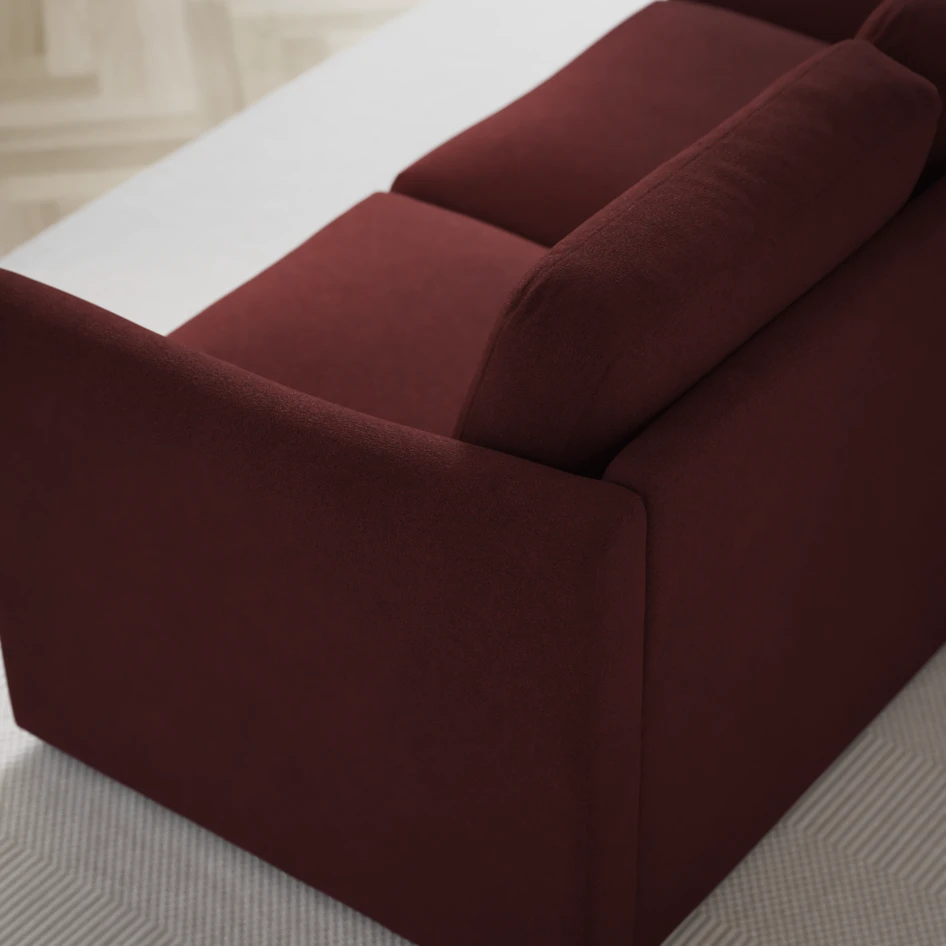 Öland - Bäddsoffa 3-sits, längsbäddad - Röd
