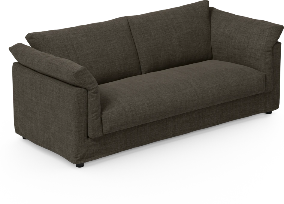 Cherrie - 2,5-sits soffa, hel dyna och kappa - Brun