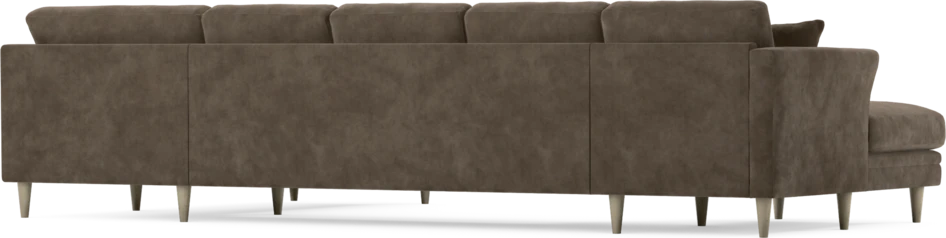 Eden - 3-sits soffa med schäslong vänster och divan höger - Brun