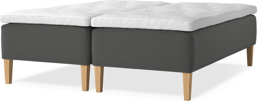 Delux Dream - Ramsäng, dubbelsäng med bäddmadrass - Grå