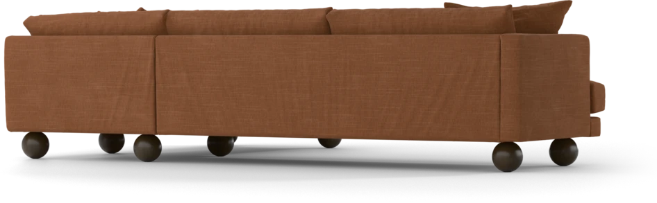 Harper - 3-sits soffa med divan höger - Orange