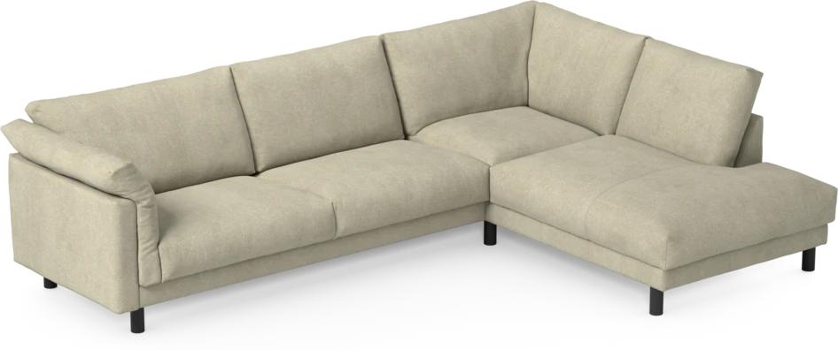 Cherrie - 3-sits soffa med divan höger, fast klädsel - Beige