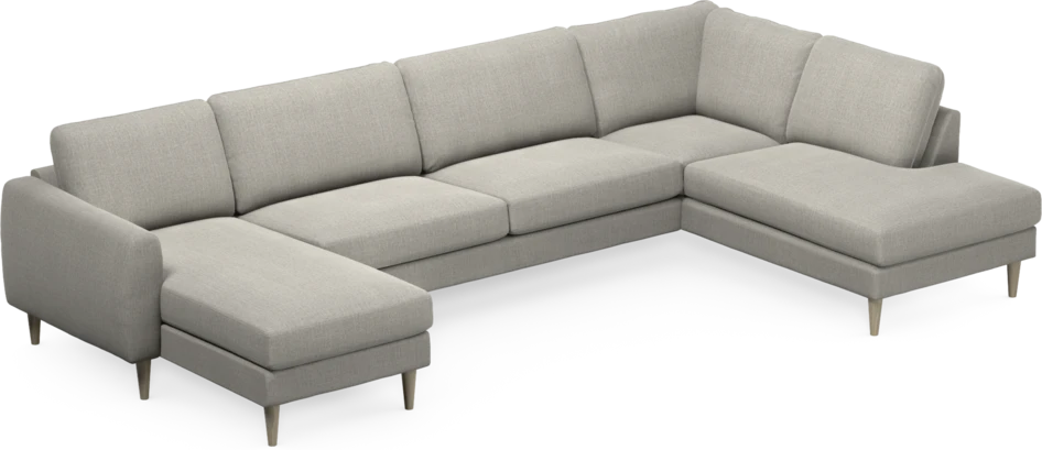 Bridge - 3-sits soffa med schäslong vänster och divan höger - Grå
