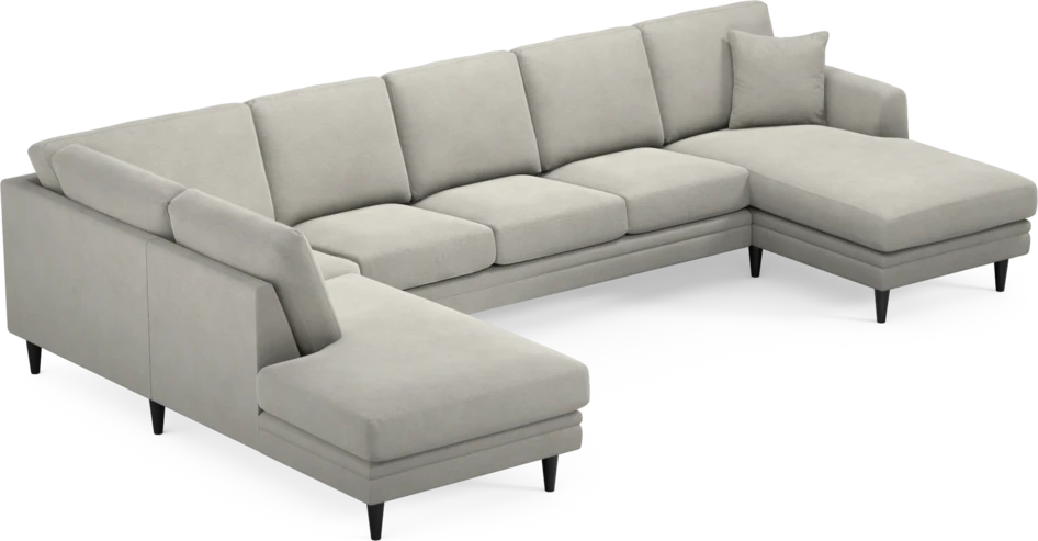 Eden - 3-sits soffa med divan vänster och schäslong höger - Grå