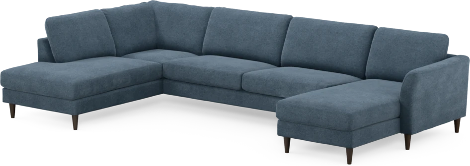 Bridge - 3-sits soffa med divan vänster och schäslong höger - Blå