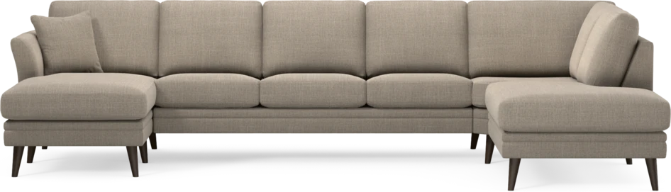 Eden - 3-sits soffa med schäslong vänster och divan höger - Beige