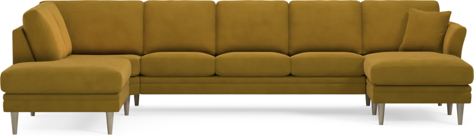 Eden - 3-sits soffa med divan vänster och schäslong höger - Gul