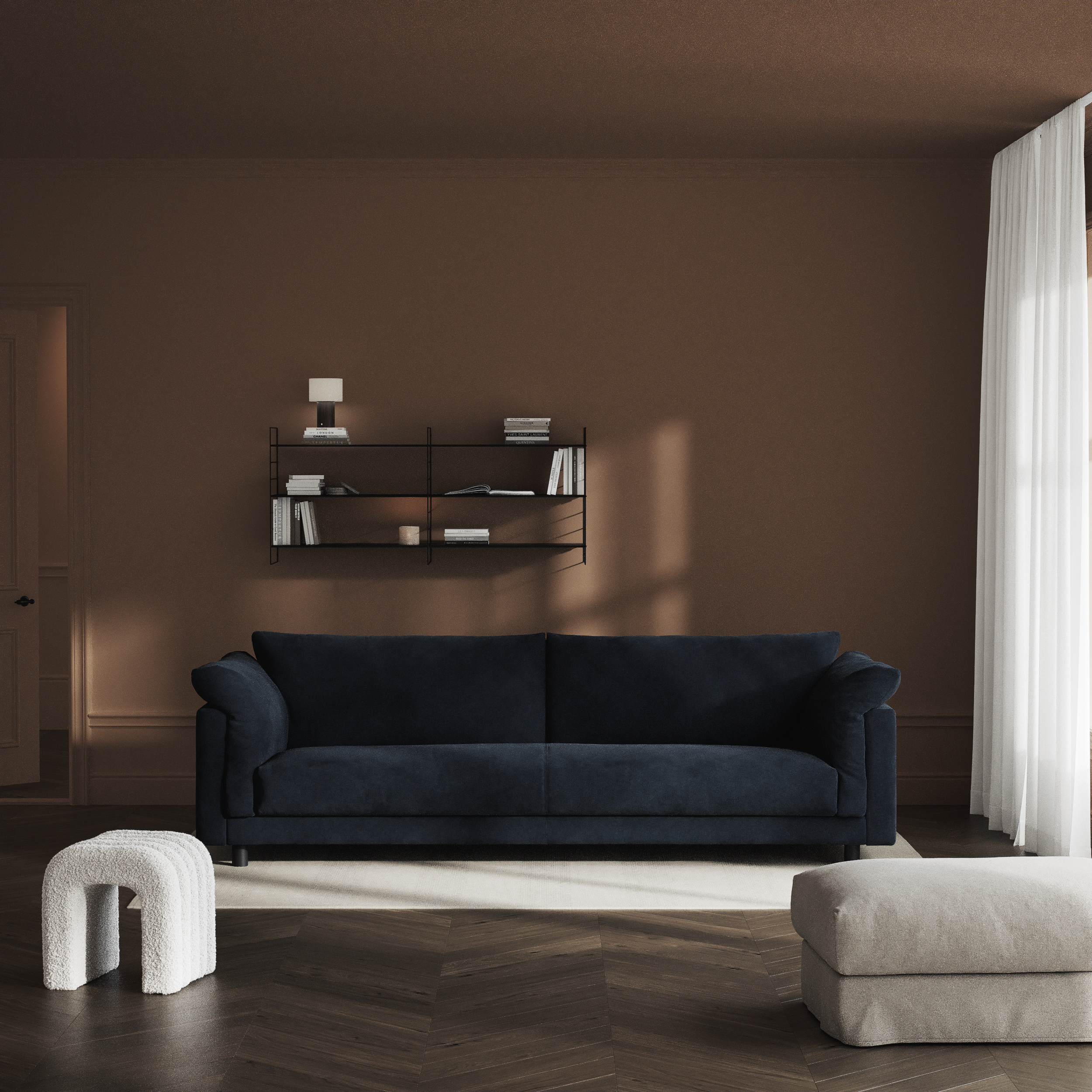 Cherrie - 4-sits soffa, hel dyna, fast klädsel - inspiration