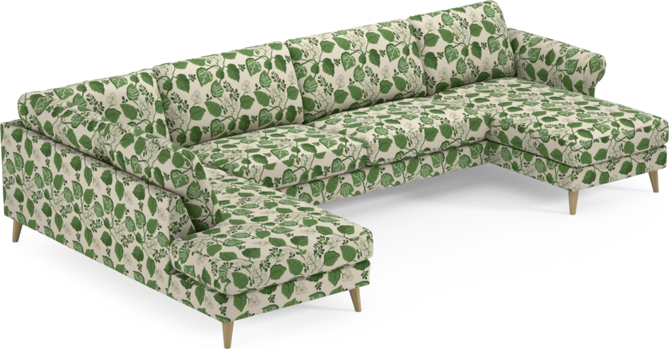 Bridge - 3-sits soffa med divan vänster och schäslong höger - Grön