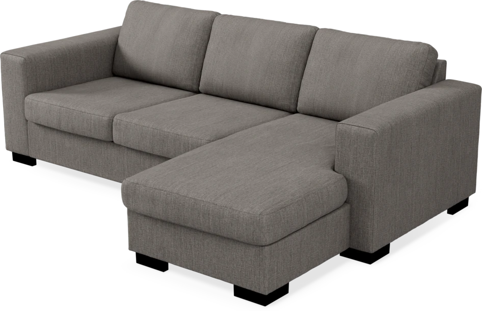 Nevada - 3-sits soffa med flyttbar schäslong - Brun