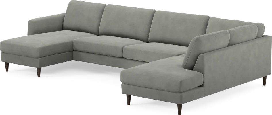 Bridge - 3-sits soffa med schäslong vänster och divan höger - Grå