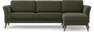 Bridge - 3-sits soffa med schäslong höger - Grön