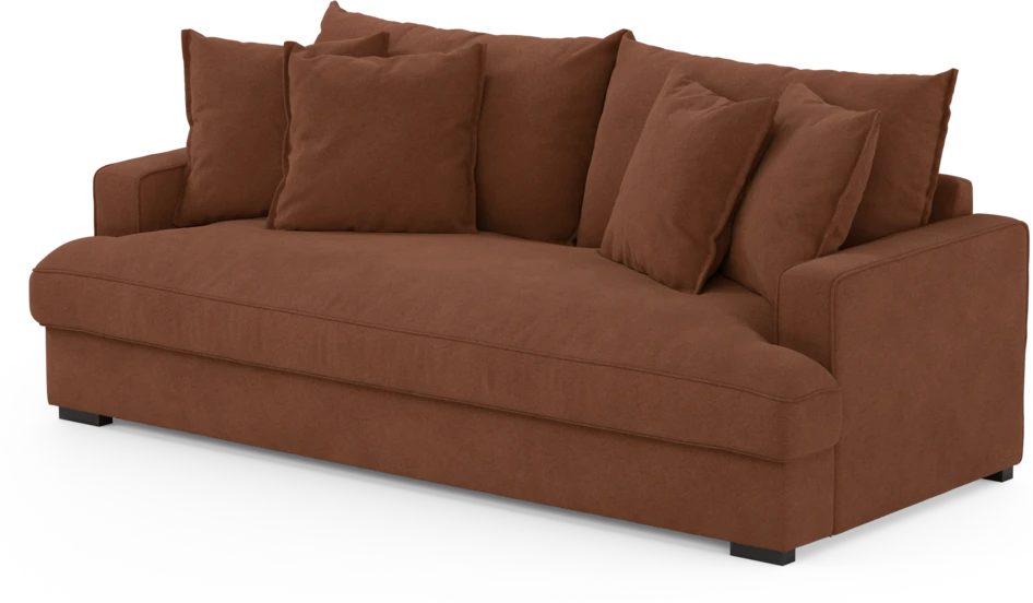Mila - 3-sits soffa, hel dyna - Orange