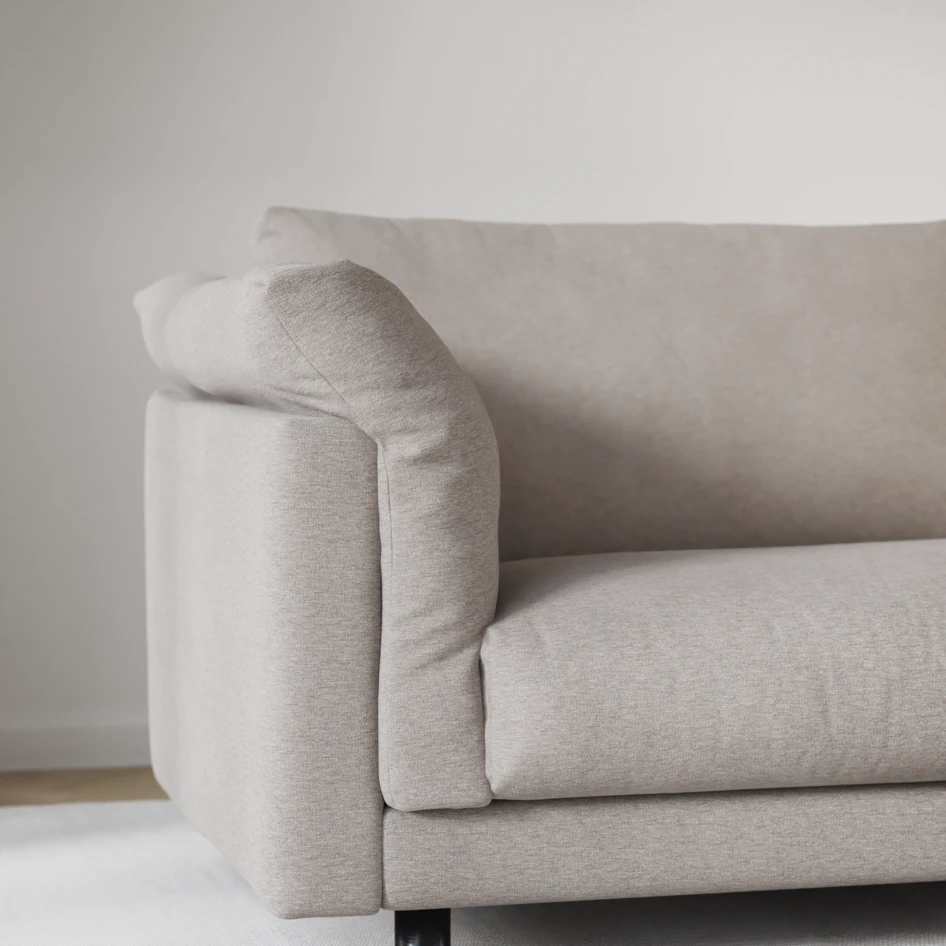 Cherrie - 4-sits soffa, hel dyna, fast klädsel - Beige