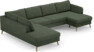 County - 3-sits soffa med divan vänster och schäslong höger - Grön