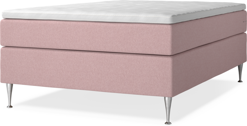 New York Supreme - Kontinentalsäng, enkelsäng med bäddmadrass och sängben - Rosa