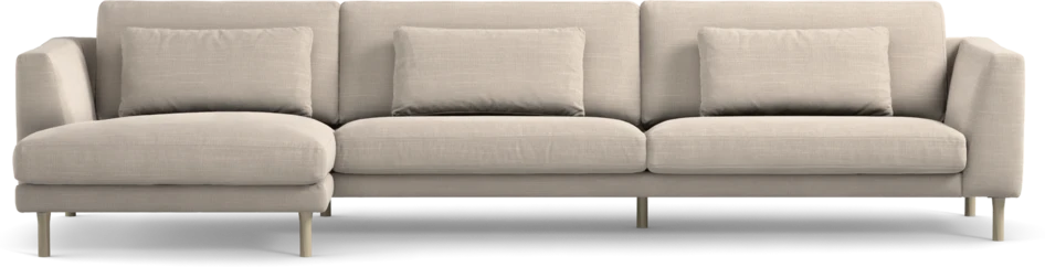 Willow - 4-sits soffa med schäslong vänster, fast klädsel - Beige