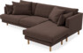 Harper - 4-sits med schäslong höger  - Brun