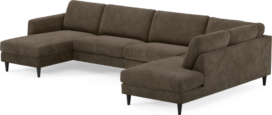 Bridge - 3-sits soffa med schäslong vänster och divan höger - Brun