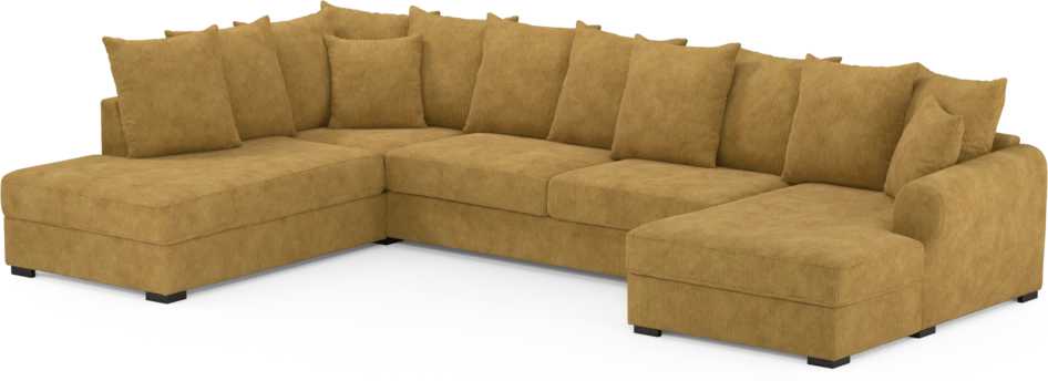 Town - 3-sits soffa med divan vänster och schäslong höger - Gul