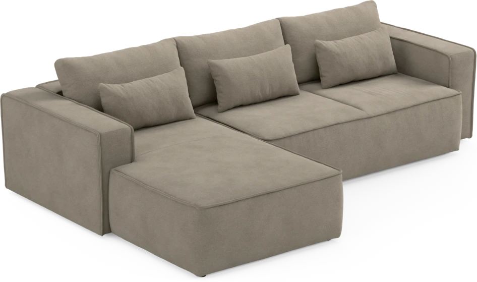 Ide - Bäddsoffa 3-sits med schäslong vänster - Beige