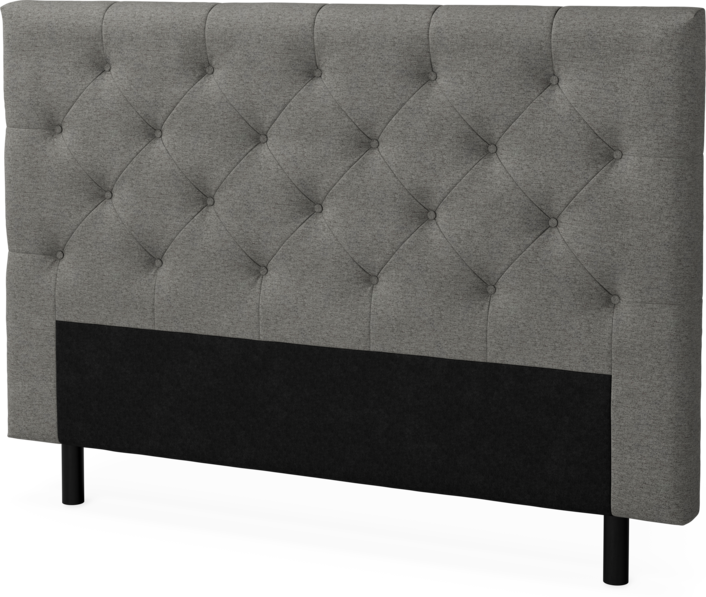 Delux Pikerad Låg - Sänggavel, 90-210 cm - Grå