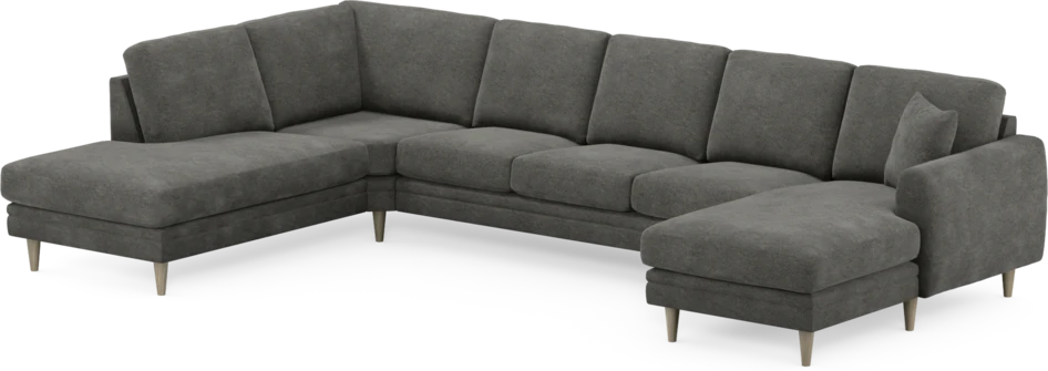Eden - 3-sits soffa med divan vänster och schäslong höger - Grå
