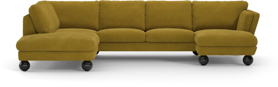 Madison - 2-sits soffa med divan vänster och schäslong höger - Gul