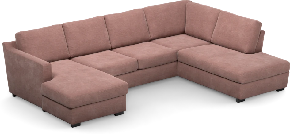 Friday - 3-sits soffa med schäslong vänster och divan höger - Rosa