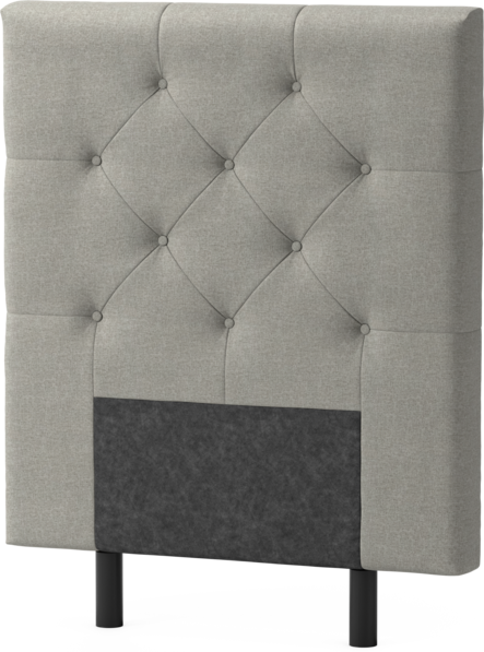 Delux Pikerad Låg - Sänggavel, 90-210 cm - Grå