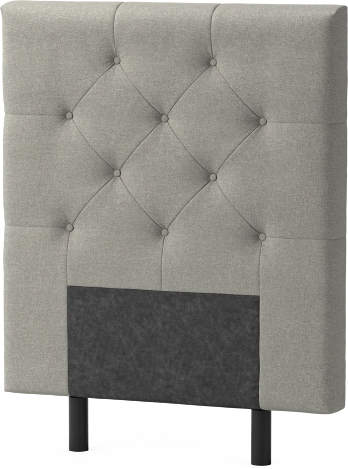 Delux Pikerad Låg - Sänggavel, 90-210 cm - Grå