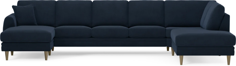 Eden - 3-sits soffa med schäslong vänster och divan höger - Blå
