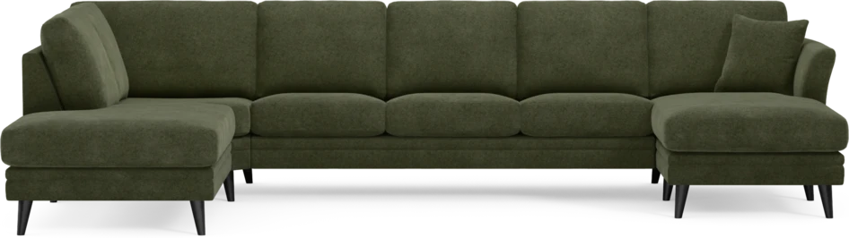 Eden - 3-sits soffa med divan vänster och schäslong höger - Grön