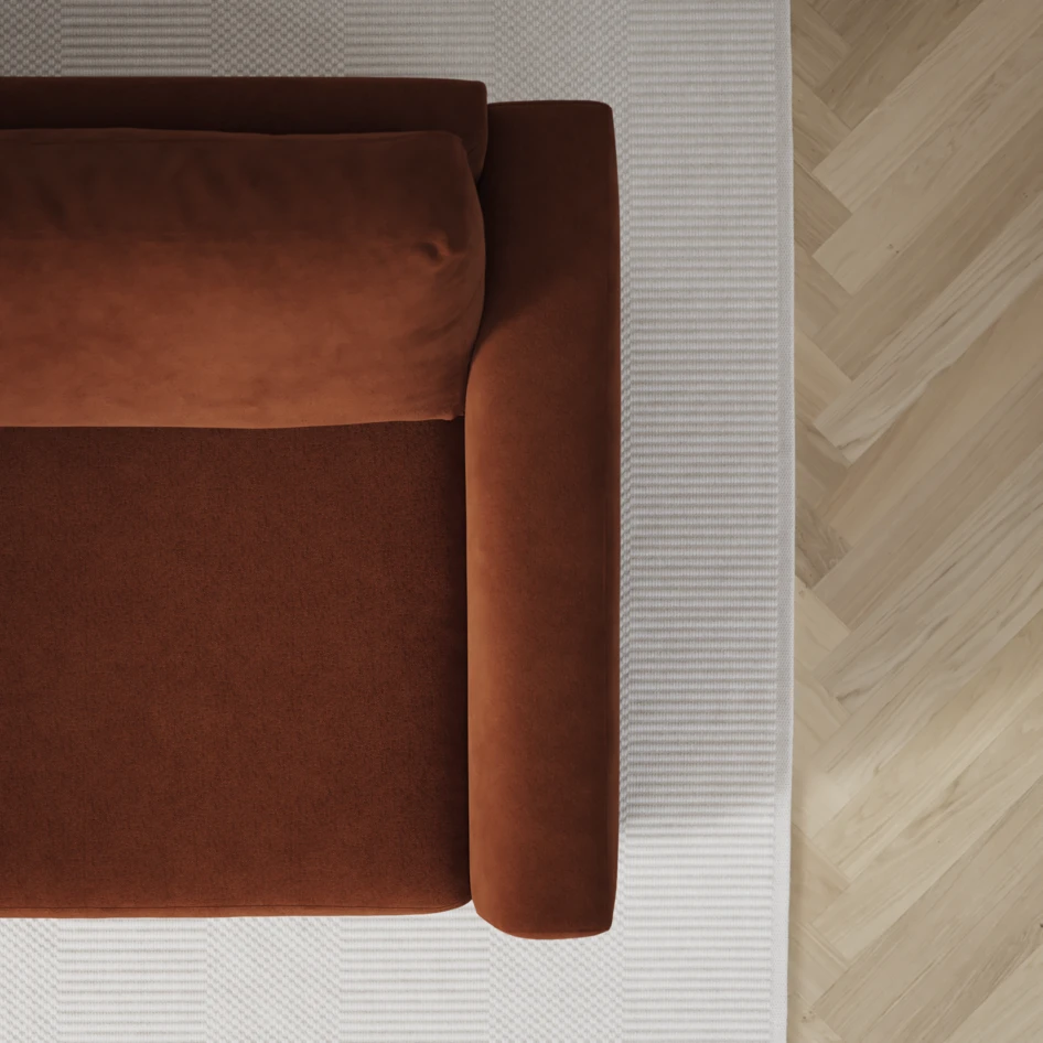 Friday - 2,5-sits soffa med divan höger - Orange