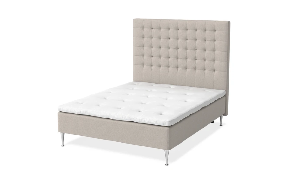 Sense Delux - Ramsäng, dubbelsäng med bäddmadrass Dream Delux vit, 160 cm - Beige