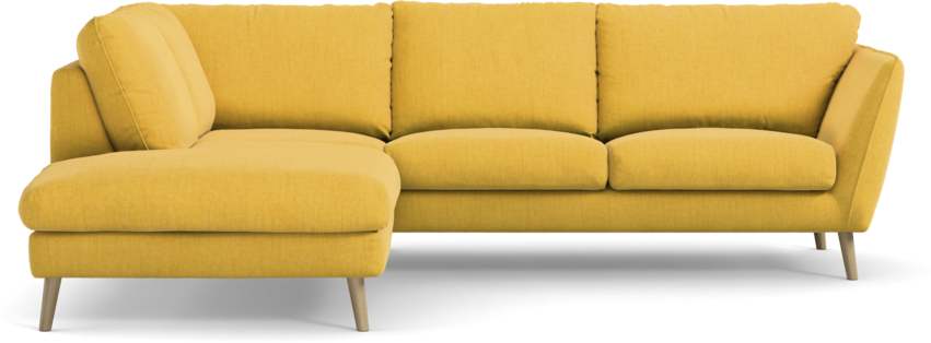 Madison Lux - 2-sits soffa med divan vänster - Gul