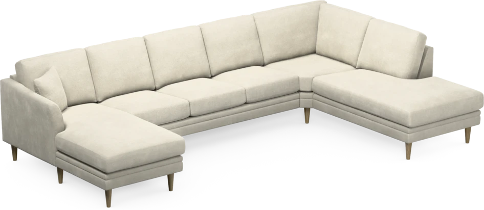Eden - 3-sits soffa med schäslong vänster och divan höger - Vit